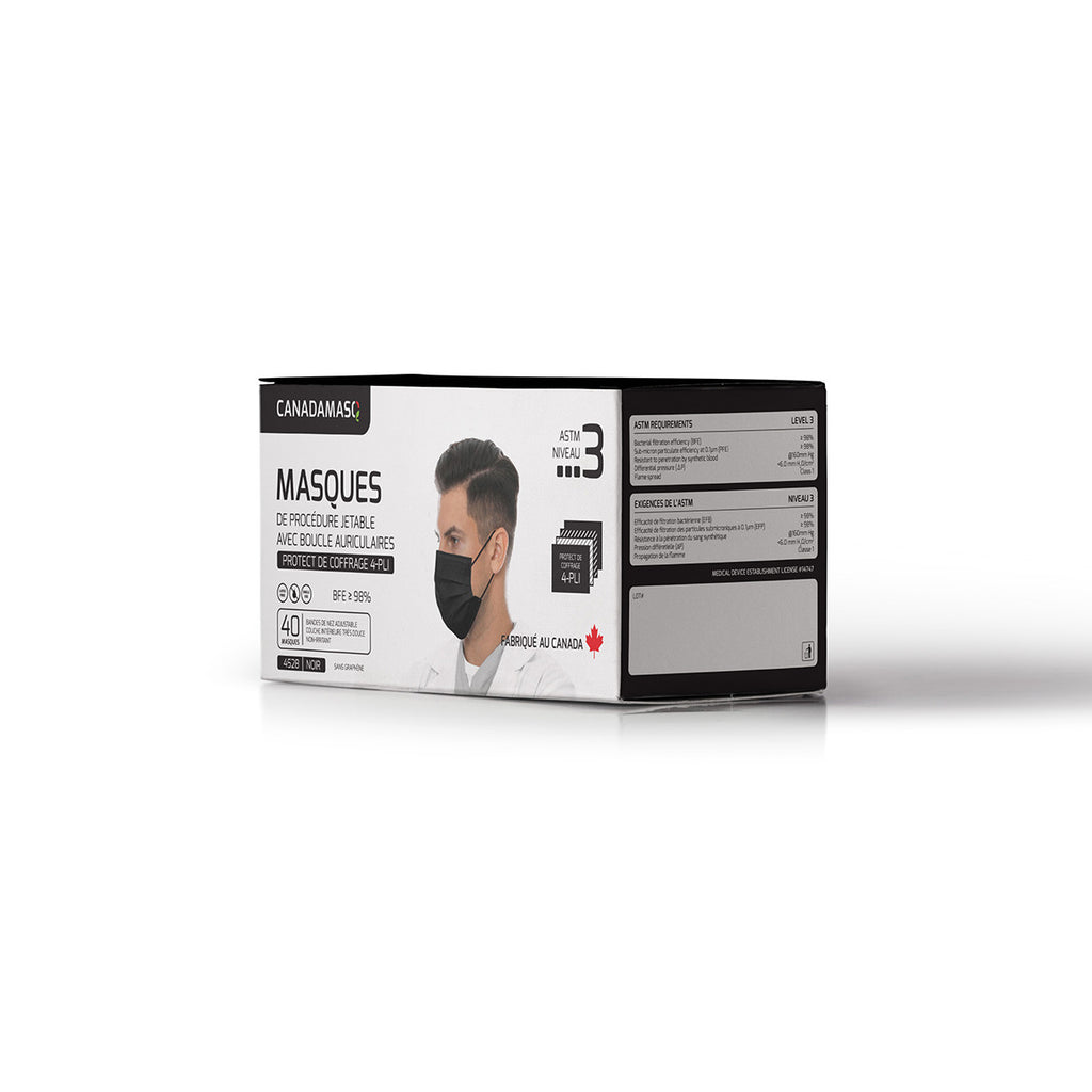 ASTM 4-PLY LEVEL 3 PROCEDURE MASK - ADULT (BLACK)
