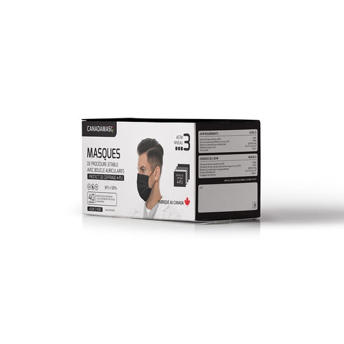 ASTM 4-PLY LEVEL 3 PROCEDURE MASK - ADULT (BLACK)